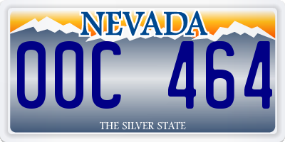 NV license plate 00C464