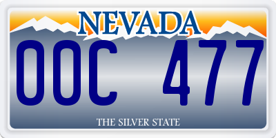 NV license plate 00C477