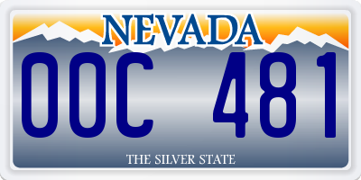 NV license plate 00C481