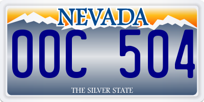 NV license plate 00C504