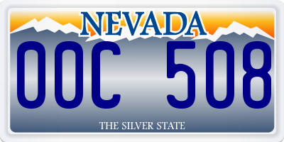 NV license plate 00C508