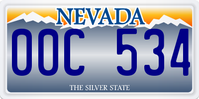 NV license plate 00C534