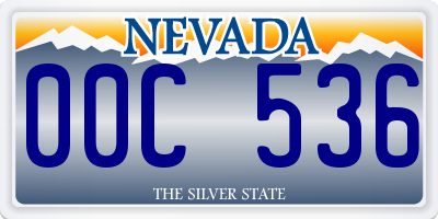 NV license plate 00C536