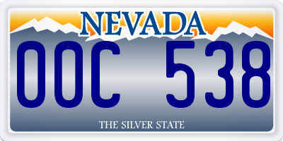 NV license plate 00C538