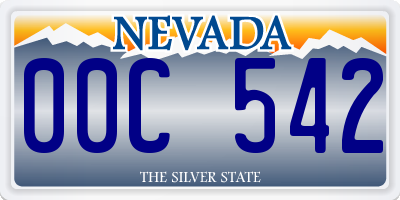 NV license plate 00C542