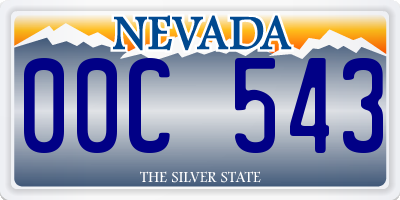 NV license plate 00C543