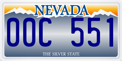 NV license plate 00C551