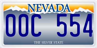 NV license plate 00C554