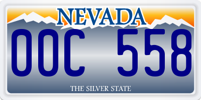 NV license plate 00C558