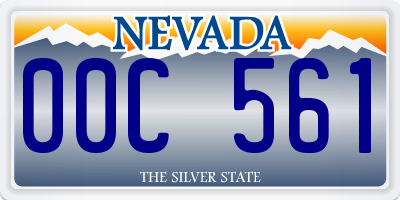 NV license plate 00C561