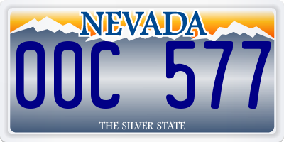 NV license plate 00C577