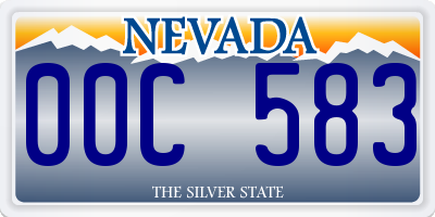 NV license plate 00C583