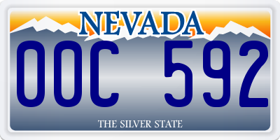 NV license plate 00C592