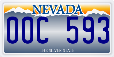 NV license plate 00C593
