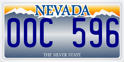 NV license plate 00C596