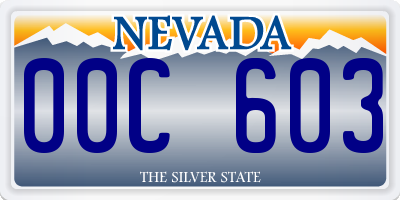 NV license plate 00C603