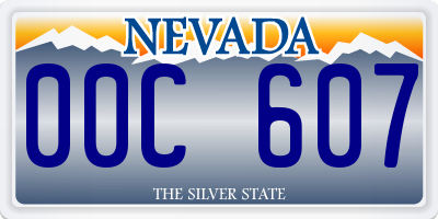 NV license plate 00C607