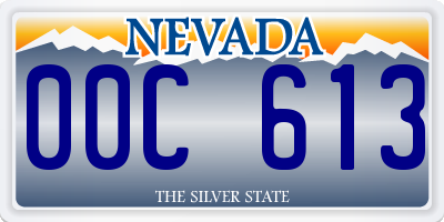 NV license plate 00C613