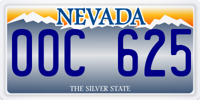 NV license plate 00C625