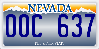 NV license plate 00C637