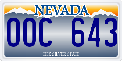NV license plate 00C643