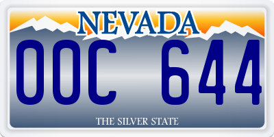 NV license plate 00C644