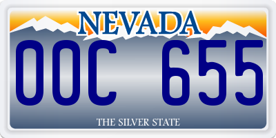 NV license plate 00C655
