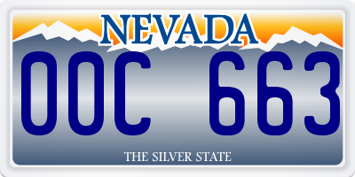 NV license plate 00C663