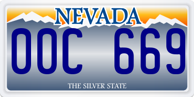 NV license plate 00C669