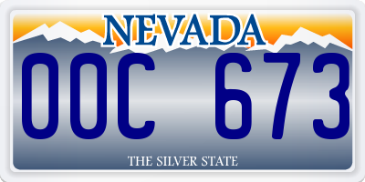 NV license plate 00C673