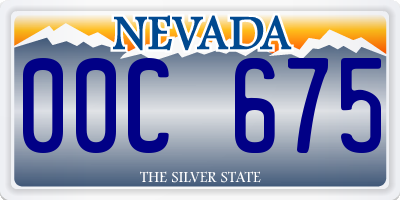 NV license plate 00C675