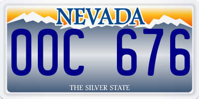 NV license plate 00C676