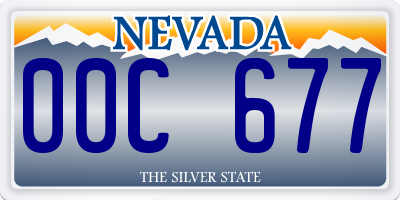 NV license plate 00C677