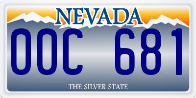 NV license plate 00C681