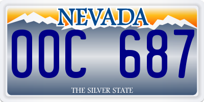 NV license plate 00C687