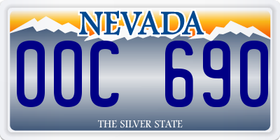 NV license plate 00C690