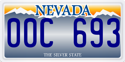 NV license plate 00C693