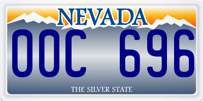 NV license plate 00C696