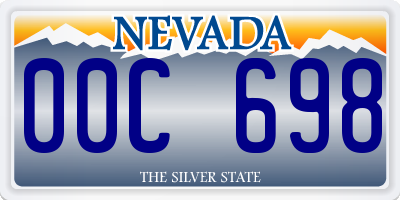 NV license plate 00C698