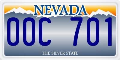NV license plate 00C701