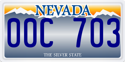 NV license plate 00C703