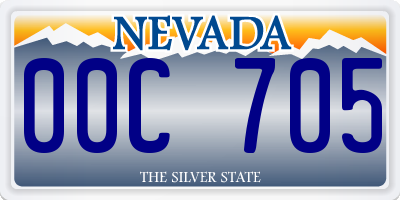 NV license plate 00C705