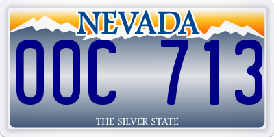 NV license plate 00C713