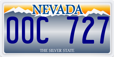 NV license plate 00C727