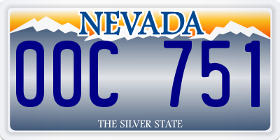 NV license plate 00C751