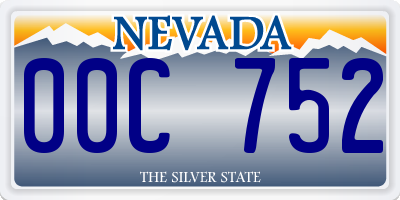 NV license plate 00C752