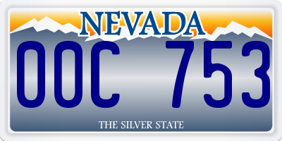 NV license plate 00C753