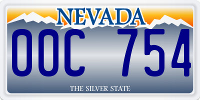 NV license plate 00C754