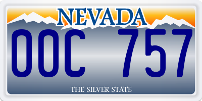 NV license plate 00C757