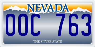 NV license plate 00C763